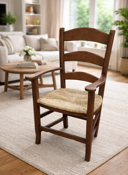 600-ALAM. Sillón madera asiento anea 600-ALAM. Sillón madera asiento anea